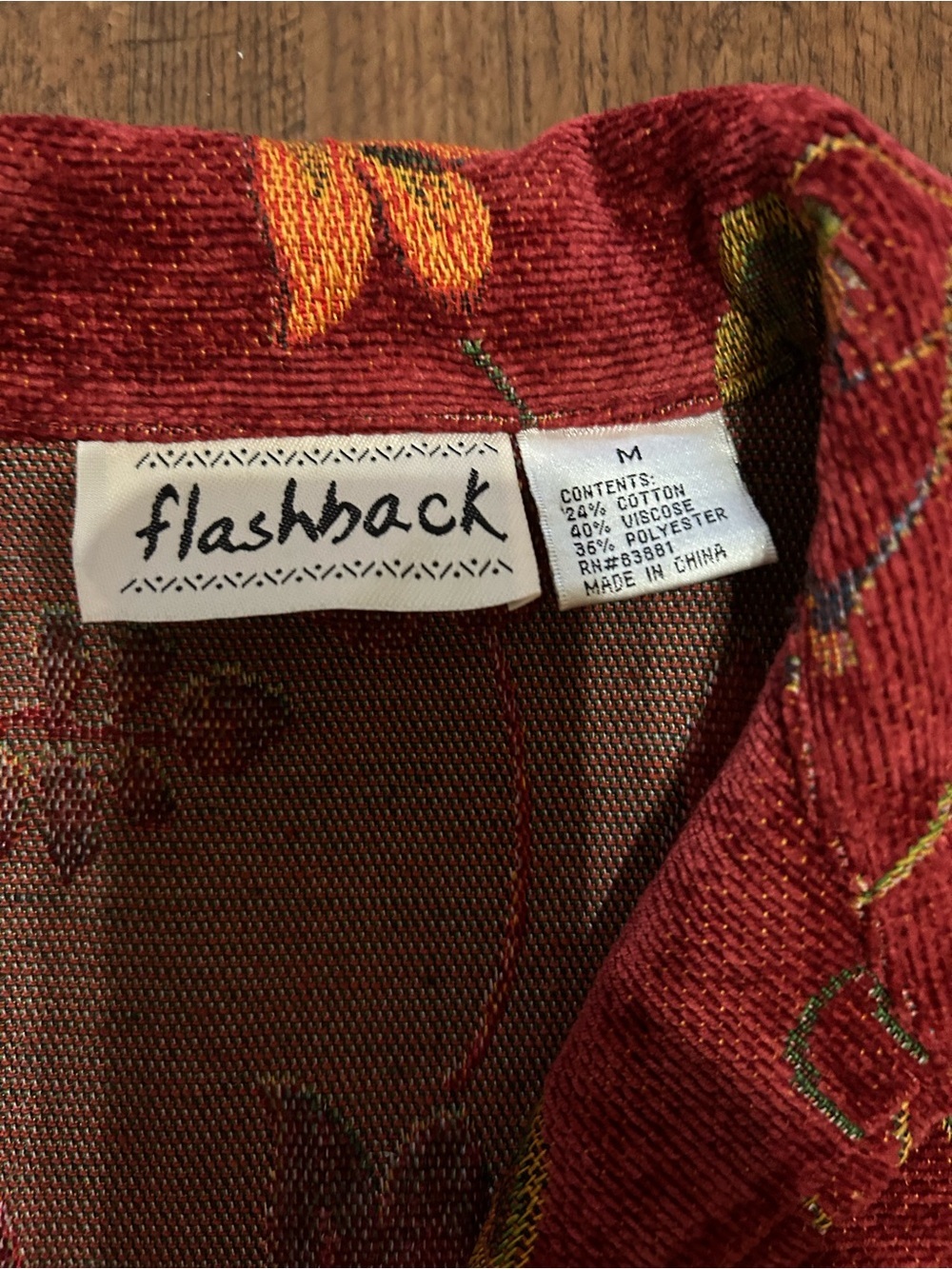 Flashback Red Floral Zip-Front Jacket - Picture 3 of 3